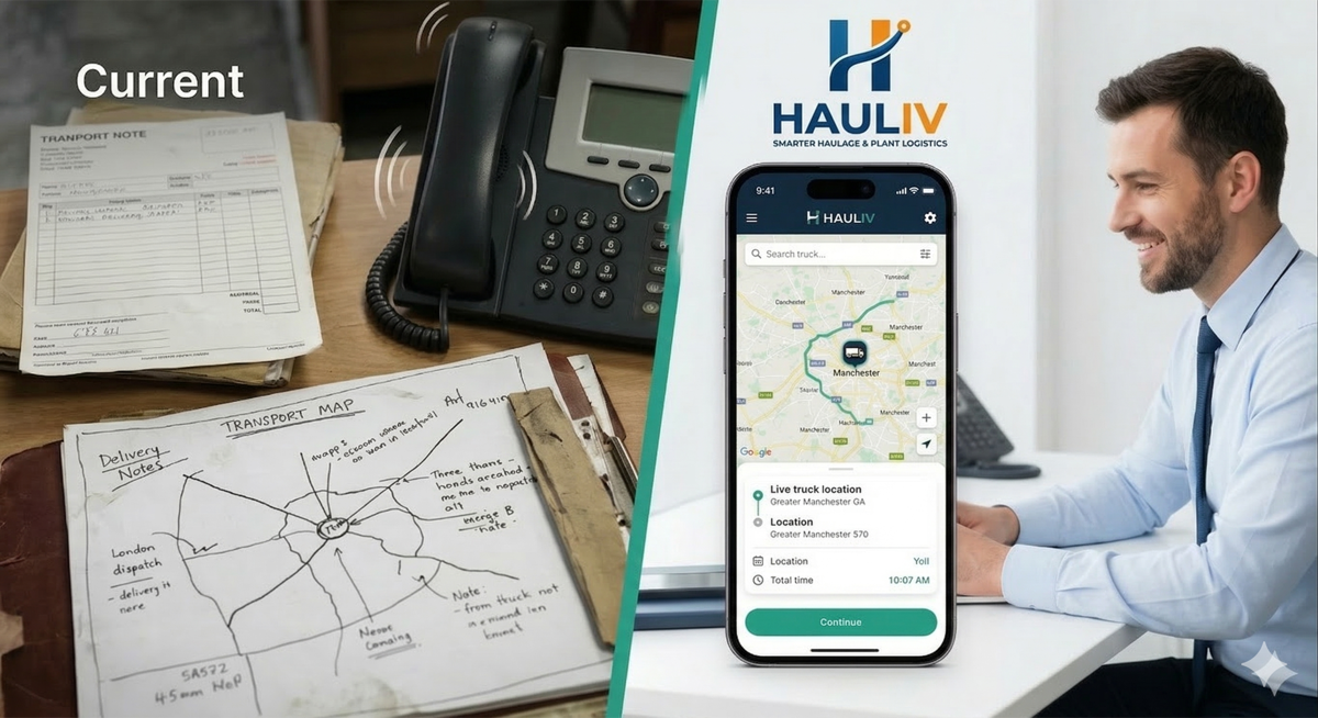 Before and after workflow comparison: paper-based chaos vs clean digital dashboard